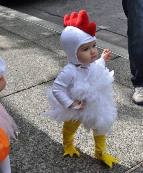 Ad Halloween i genitori travestono la figlia da un’adorabile… gallina! 