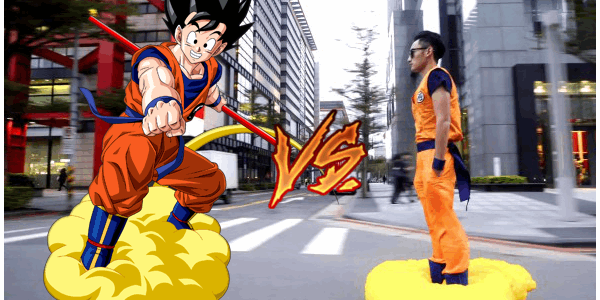 Goku girovaga per la magnifica Taipei a bordo della nuvola Speedy 